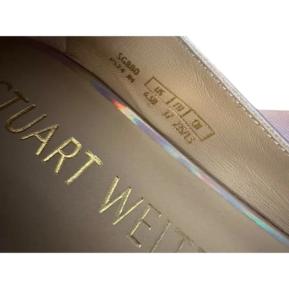 Stuart Weitzman Emilia Mary Jane‎ Flats Iridescent Patent Leather Ballet NEW 6.5